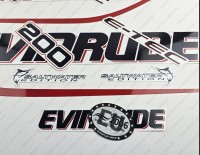 Evinrude 200HP E-tec (90° V6, 3.3L) White Cowling Outboard Decal Kit